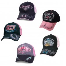 Mujer&apos;s Pink Black Hat Cowgirl Country Muddy Southern Girl Cap  eb-69514173